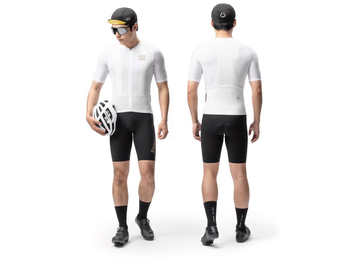 Camisa de ciclismo Rockbros YDDX011 Diamond de manga curta, tamanho XL - Branca