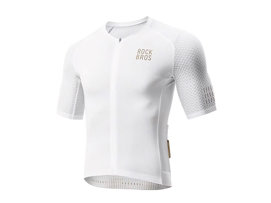 Camisa de ciclismo Rockbros YDDX011 Diamond de manga curta, tamanho XL - Branca
