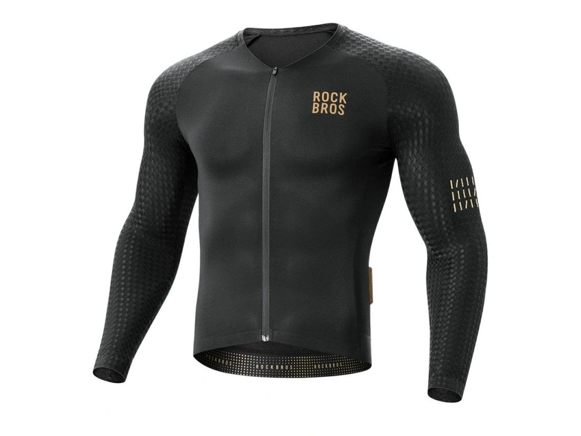 Camisa de ciclismo de manga comprida Rockbros YDCX008 Diamond, tamanho G - Preta