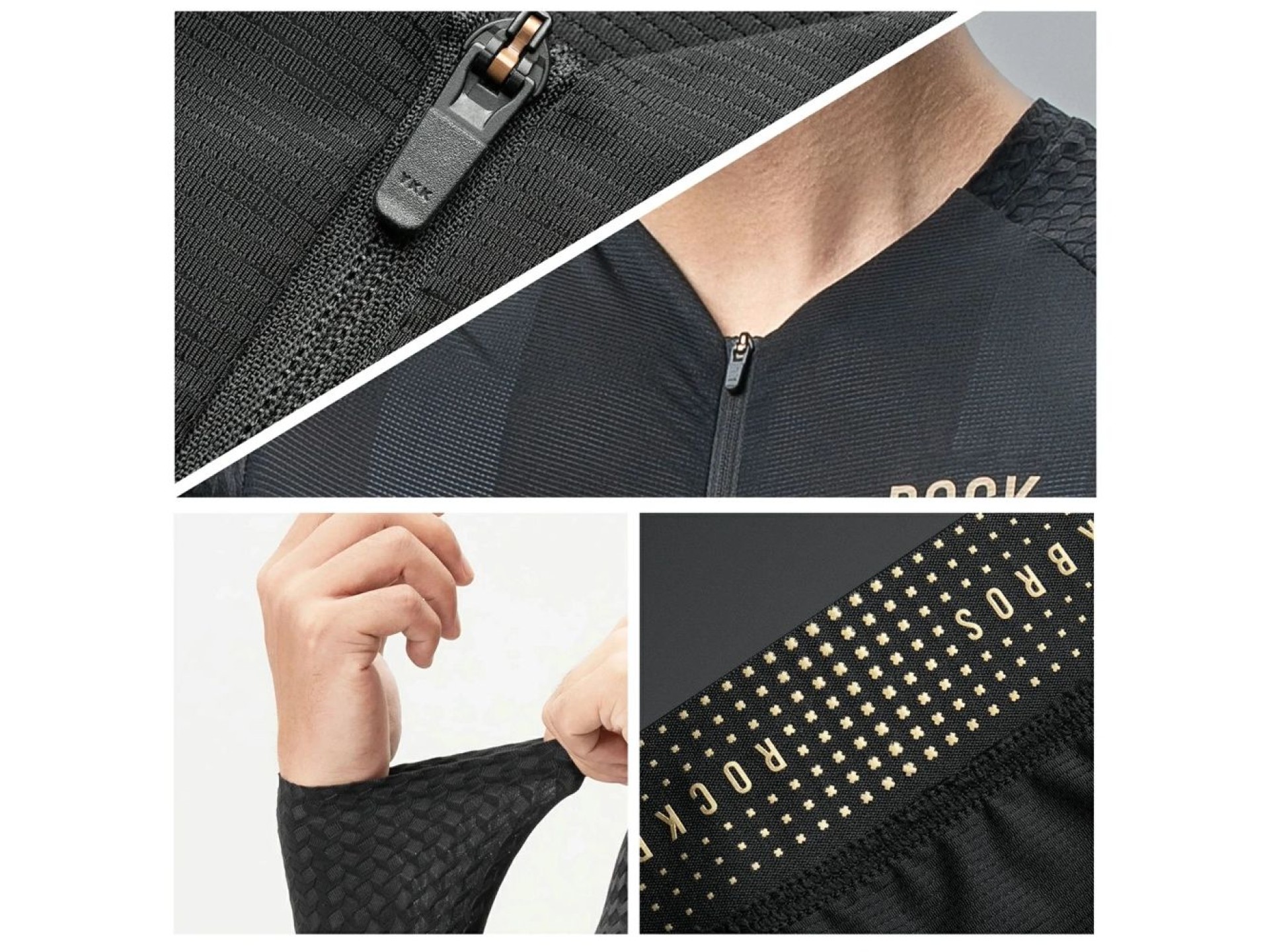 Camisa de ciclismo de manga comprida Rockbros YDCX008 Diamond, tamanho M - Preta