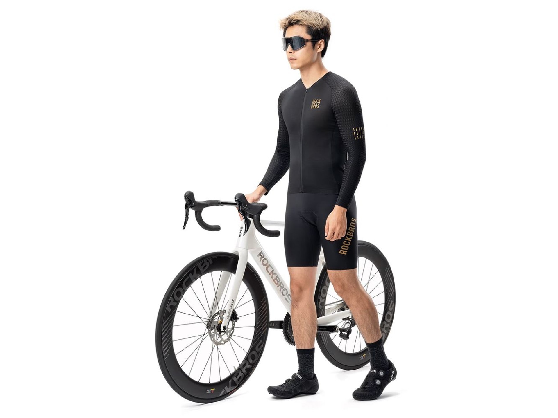 Camisa de ciclismo de manga comprida Rockbros YDCX008 Diamond, tamanho G - Preta