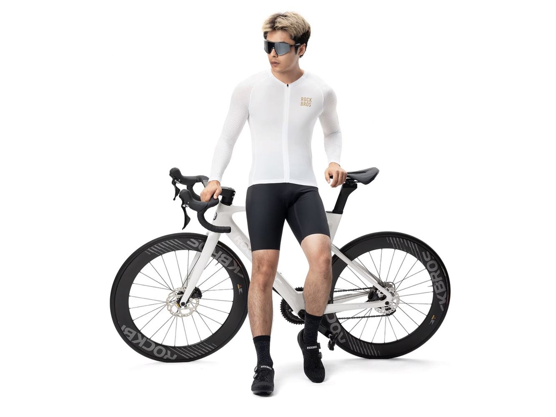 Rockbros YDCX008 Diamond Long Sleeve Cycling Jersey Size S - White