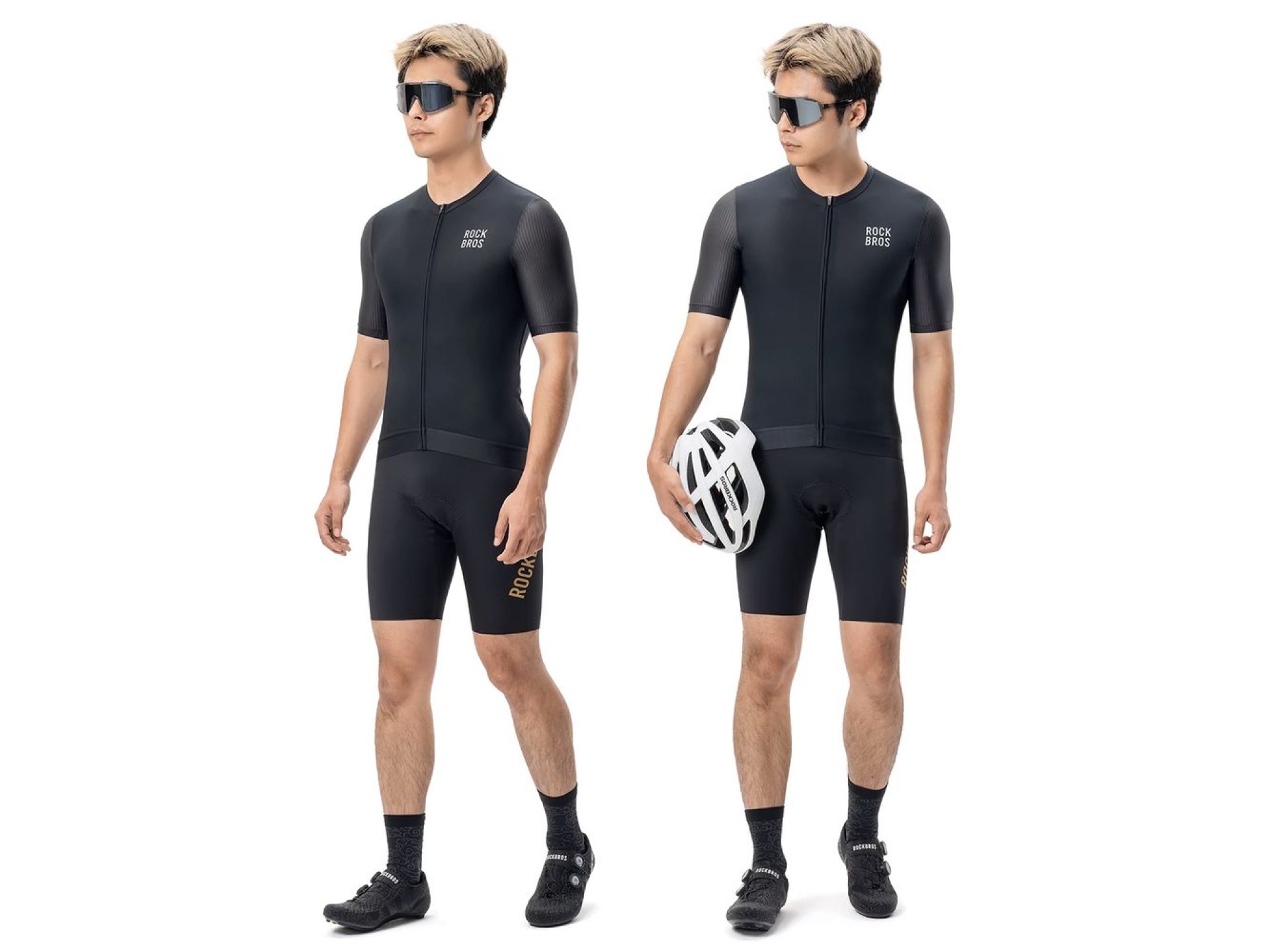 Camisa de ciclismo de manga curta Rockbros 15200025, tamanho G - Preta