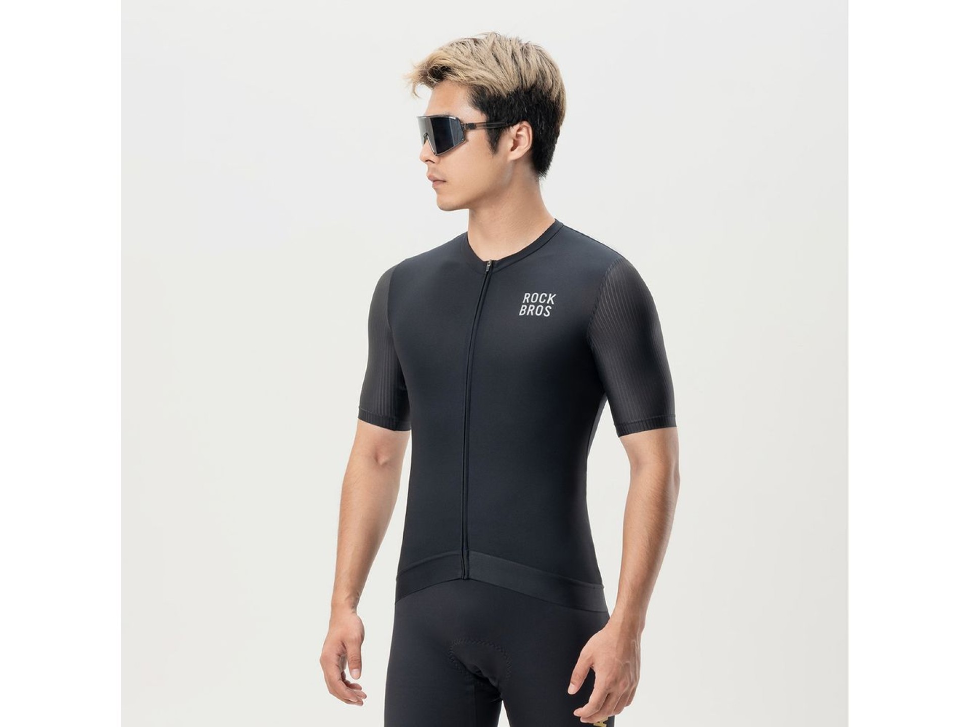 Camisa de ciclismo de manga curta Rockbros 15200025, tamanho XXXL - Preta
