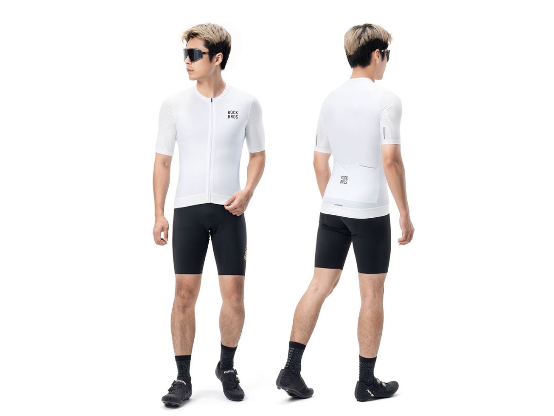 Camisa de ciclismo de manga curta Rockbros 15200025, tamanho P - Branca
