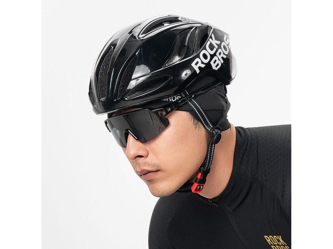 Bon� de ciclismo revers�vel de inverno Rockbros M015, tamanhos 54-61 cm - Preto