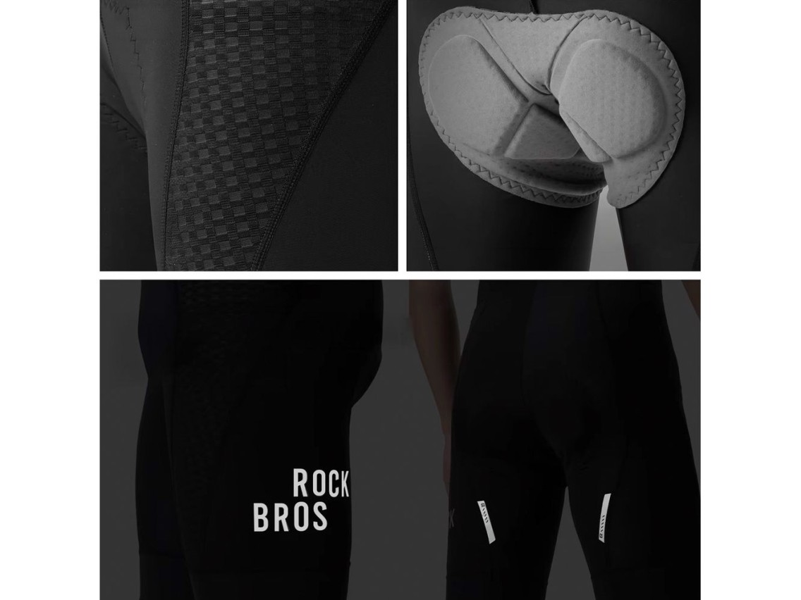 Rockbros YDDK009 Men's Cycling Bib Shorts with Pad Size M - Black