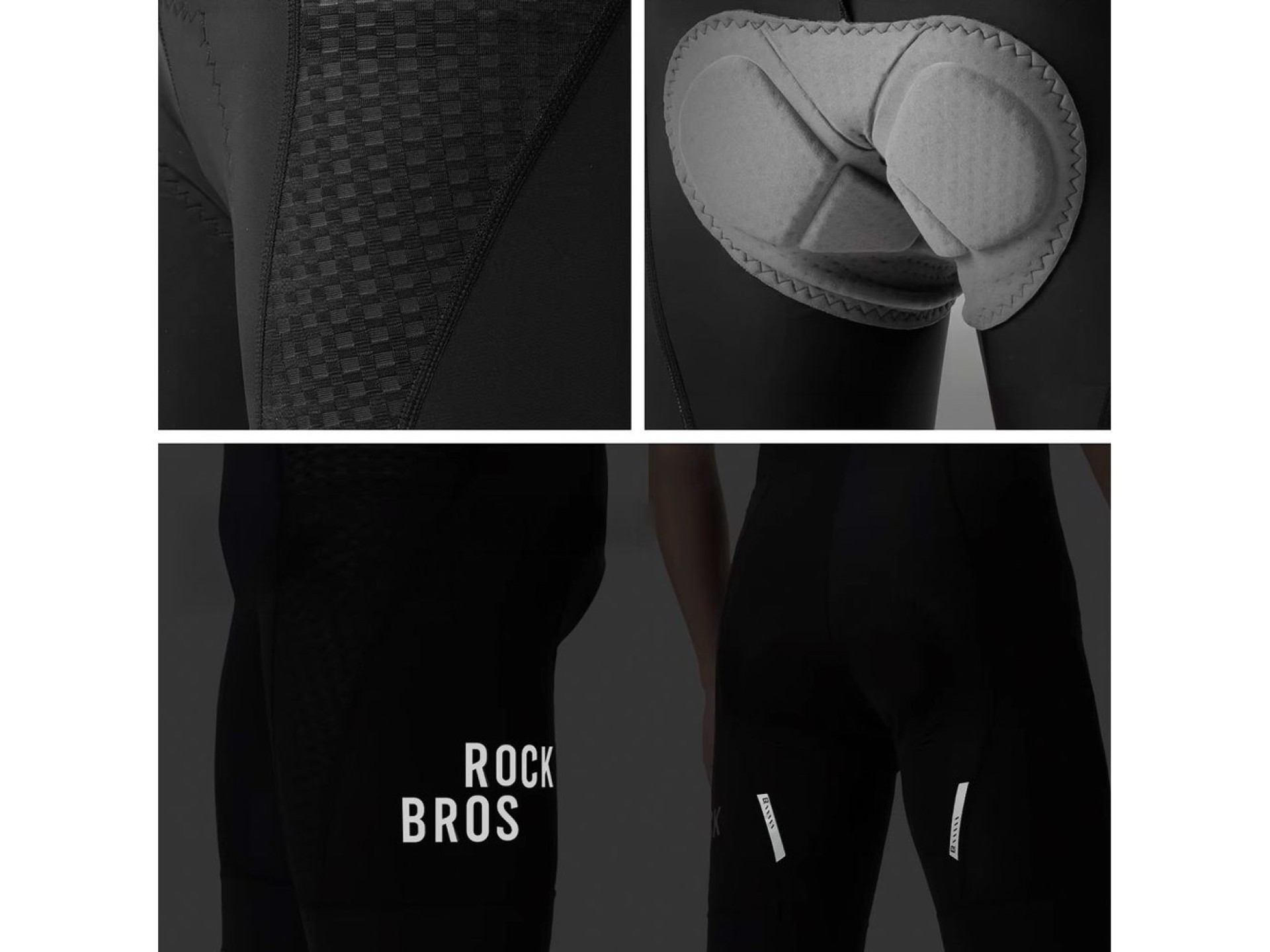 Rockbros YDDK009 Men's Cycling Bib Shorts with Pad Size L - Black