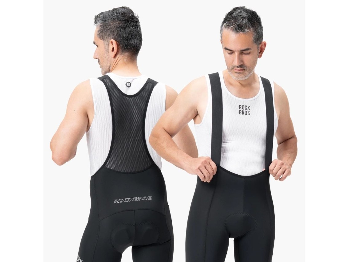 Rockbros 200021 Long Cycling Bib Shorts with Pad Size XL - Black