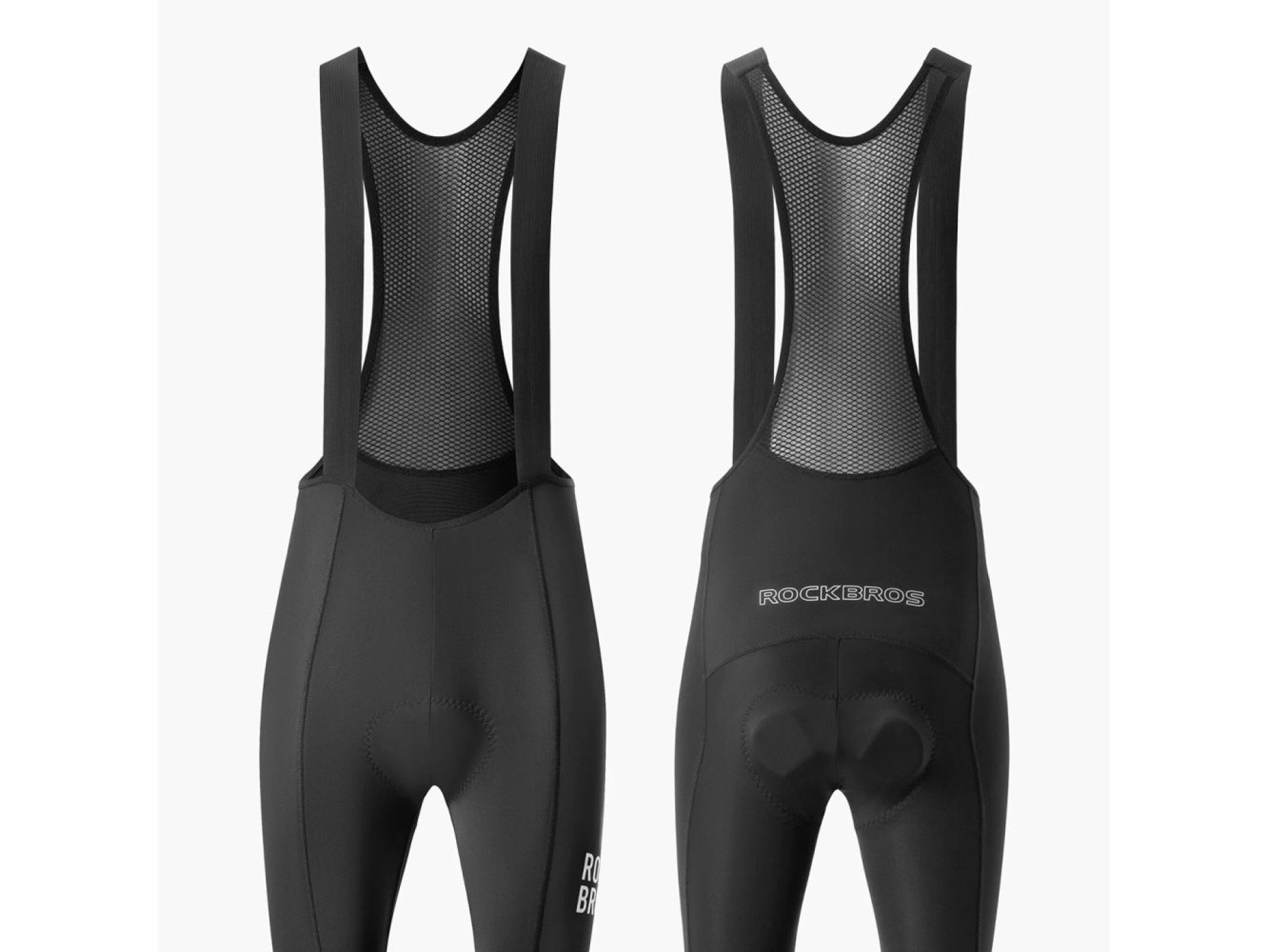 Rockbros 200021 Long Cycling Bib Shorts with Pad Size XL - Black