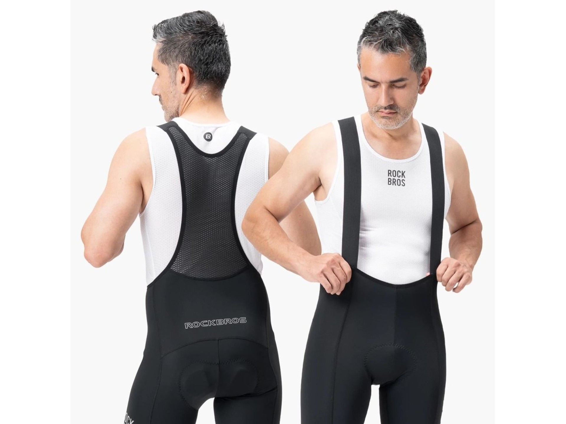 Rockbros 200021 Long Cycling Bib Shorts with Pad Size XL - Black