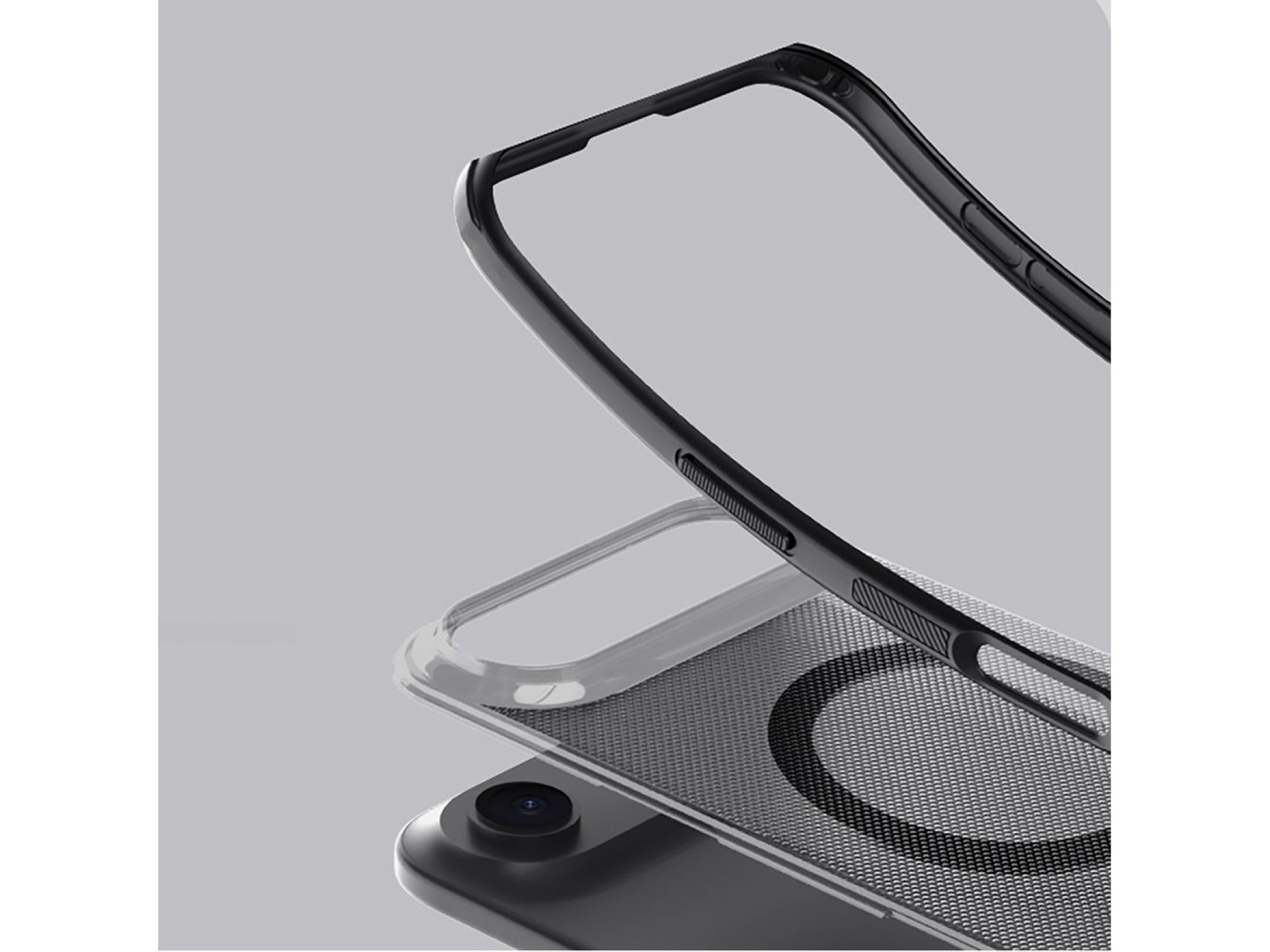 Capa Nillkin Super Frosted Shield Pro compatível com MagSafe para iPhone 17 Air - Preta transparente