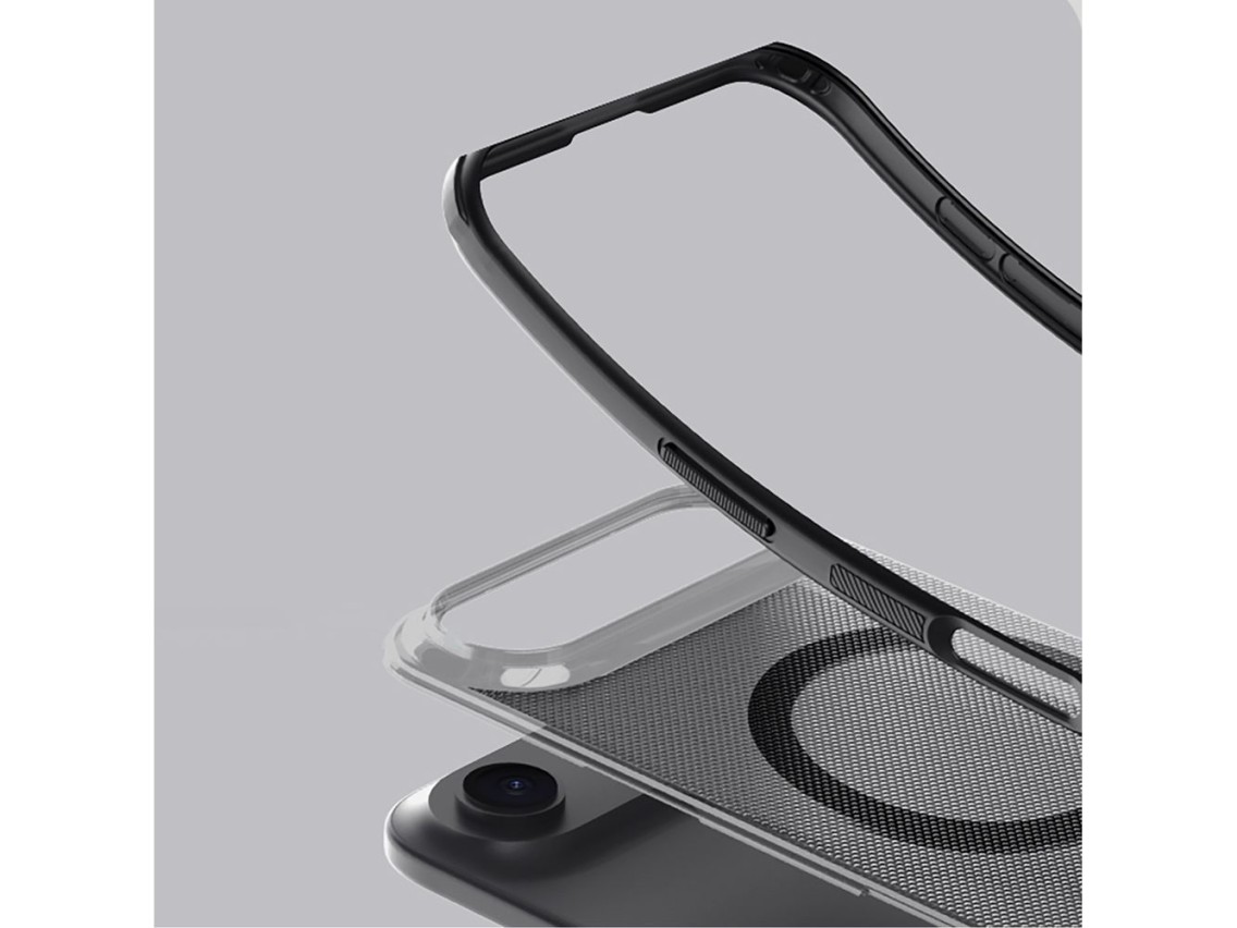 Capa Nillkin Super Frosted Shield Pro compatível com MagSafe para iPhone 17 Air - Preta transparente