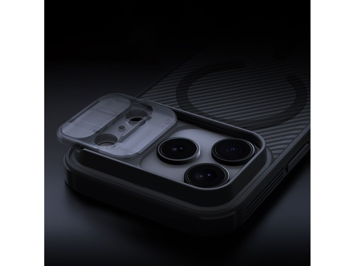 Capa Nillkin CamShield Pro compatível com MagSafe para iPhone 17 Pro Max - Preta transparente