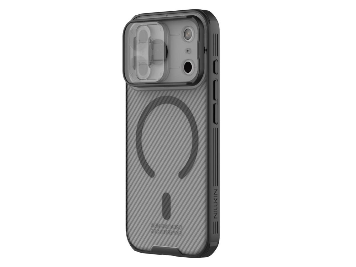 Capa Nillkin CamShield Pro compatível com MagSafe para iPhone 17 Pro Max - Preta transparente