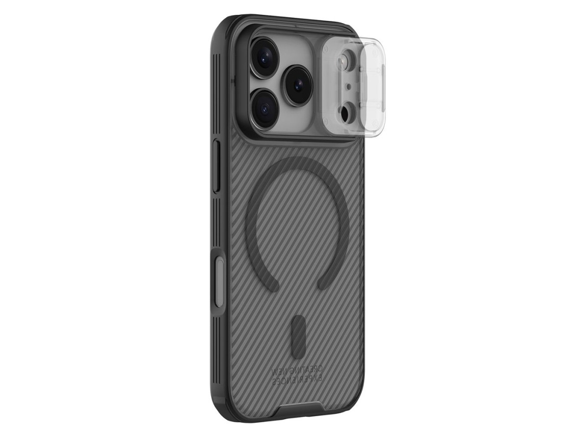 Capa Nillkin CamShield Pro compatível com MagSafe para iPhone 17 Pro Max - Preta transparente