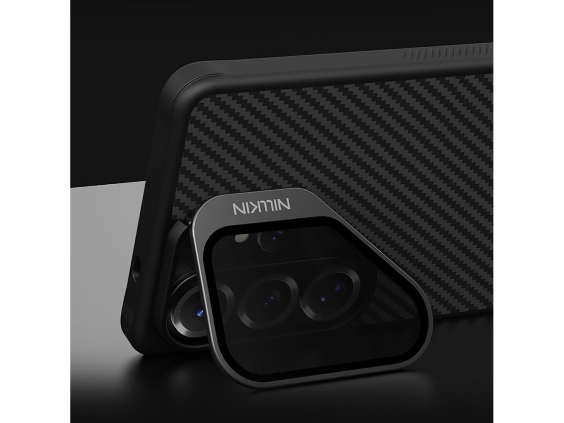 Funda magnética Nillkin CarboProp con tapa para cámara y soporte compatible con MagSafe para Samsung
