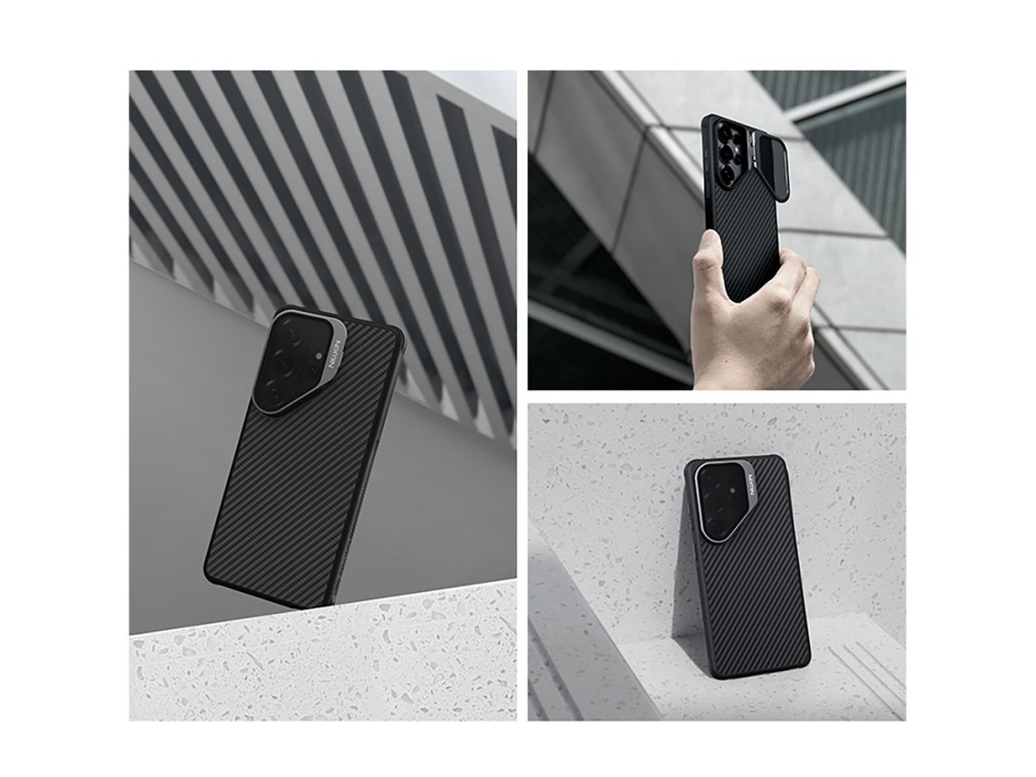 Funda magnética Nillkin CarboProp con tapa para cámara y soporte compatible con MagSafe para Samsung