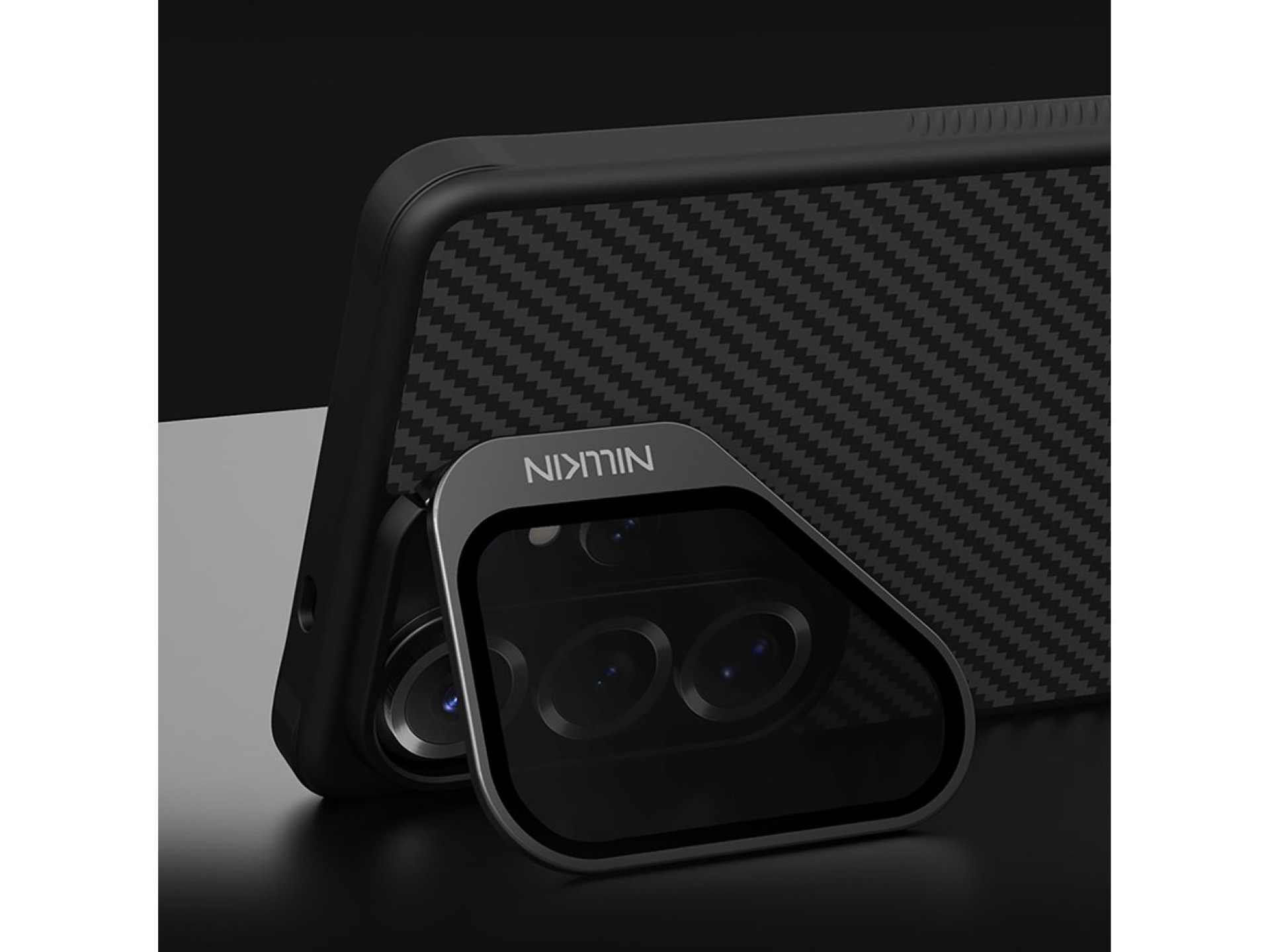 Funda magnética Nillkin CarboProp con tapa para cámara y soporte compatible con MagSafe para Samsung