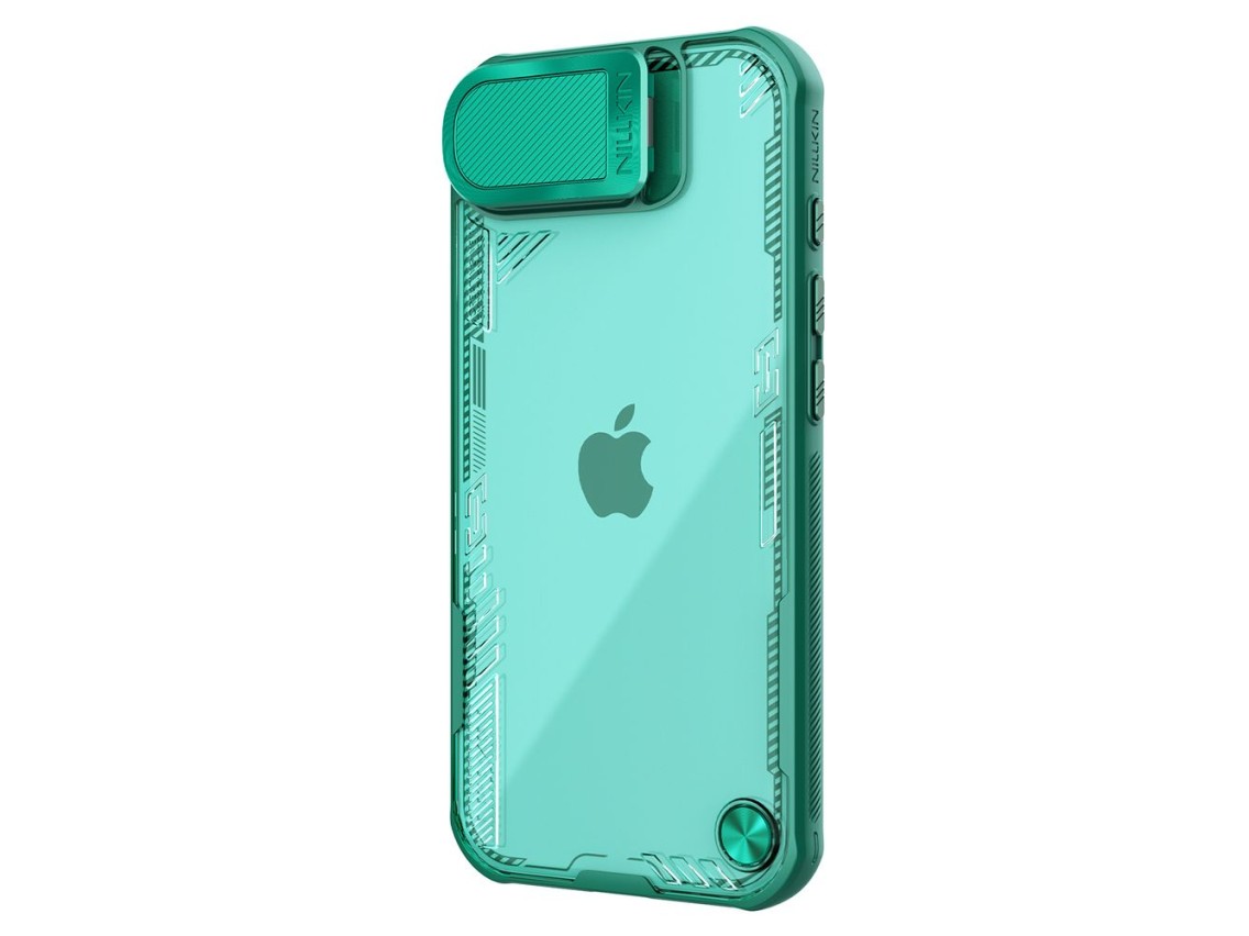 Funda Nillkin Iceblade Prop con tapa de lente y soporte para iPhone 16e / 17e - Verde