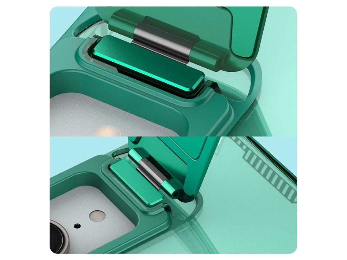 Funda Nillkin Iceblade Prop con tapa de lente y soporte para iPhone 16e / 17e - Verde