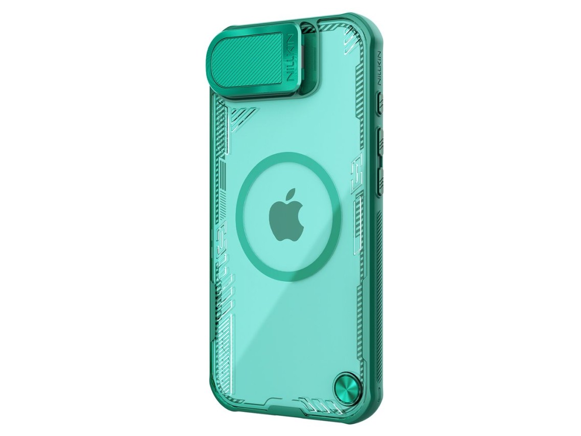 Funda magnética Nillkin Iceblade Prop con tapa para cámara y soporte para iPhone 16e / 17e - Verde