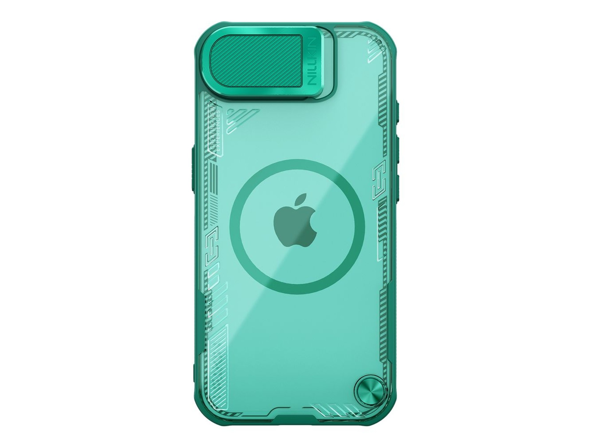 Funda magnética Nillkin Iceblade Prop con tapa para cámara y soporte para iPhone 16e / 17e - Verde