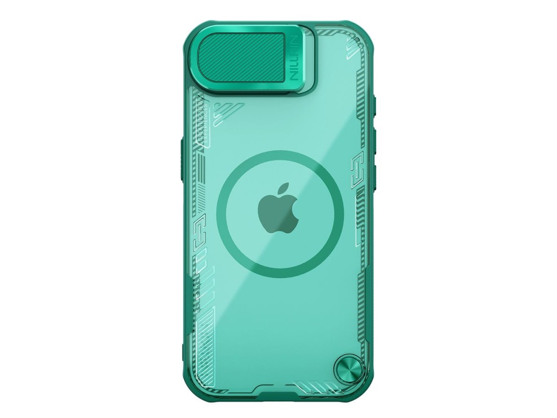Funda magnética Nillkin Iceblade Prop con tapa para cámara y soporte para iPhone 16e / 17e - Verde