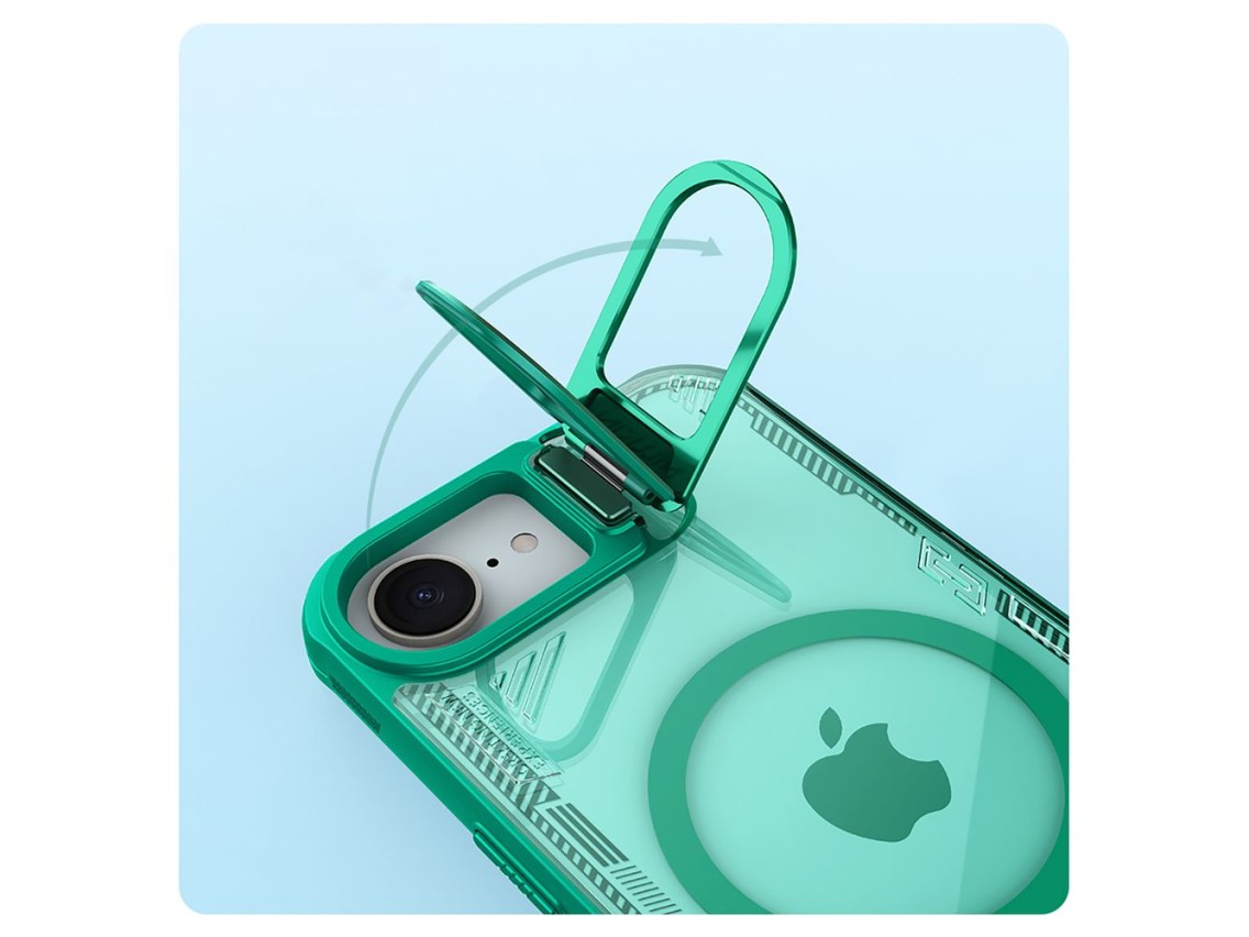 Capa magnética Nillkin Iceblade Prop com suporte para iPhone 16e/17e - Verde