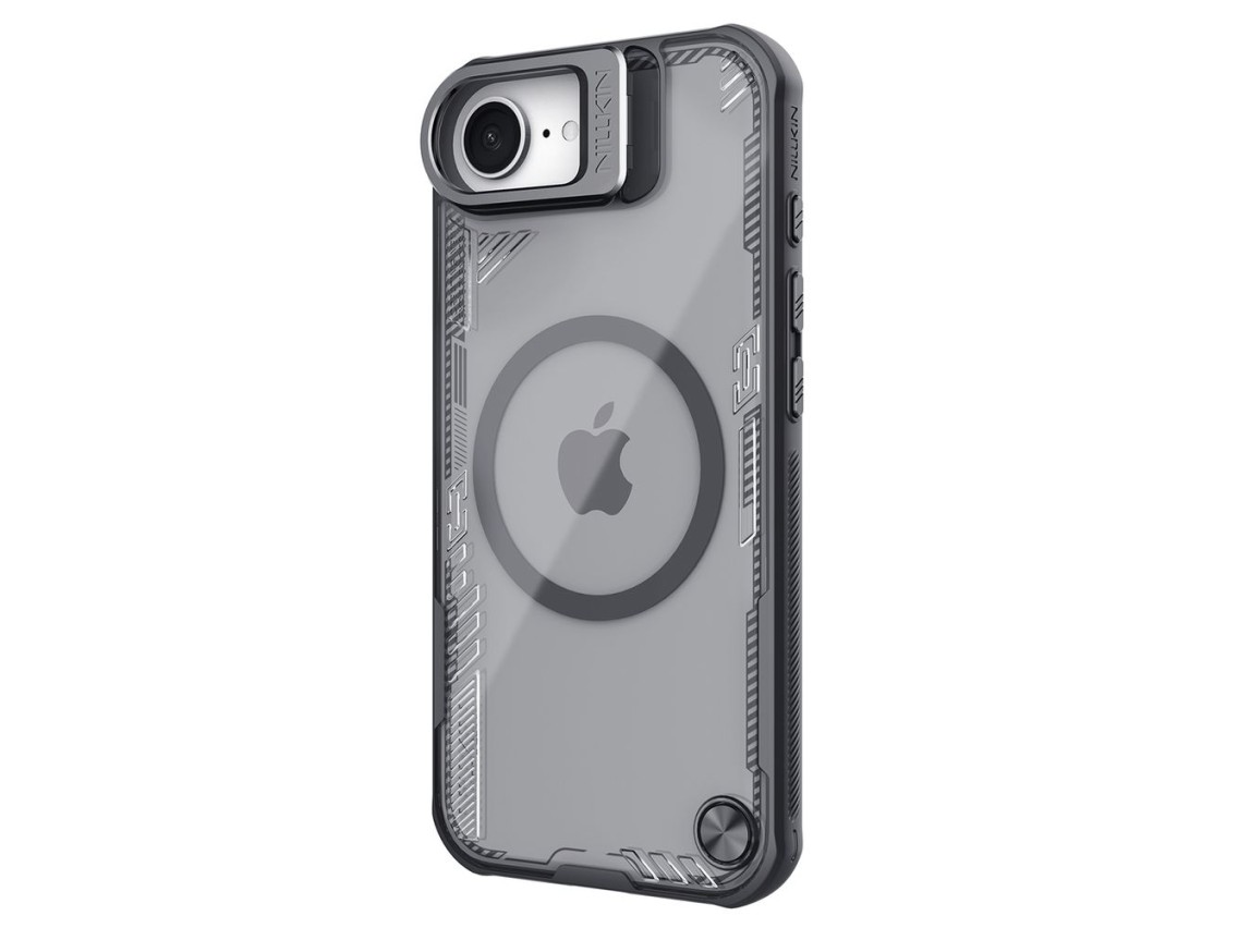Capa magnética Nillkin Iceblade Prop com suporte para iPhone 16e/17e - Preta