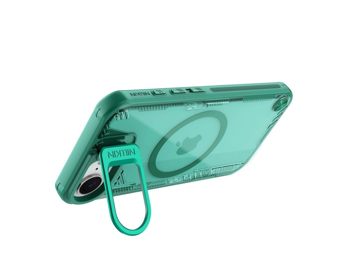 Capa magnética Nillkin Iceblade Prop com suporte para iPhone 16e/17e - Verde