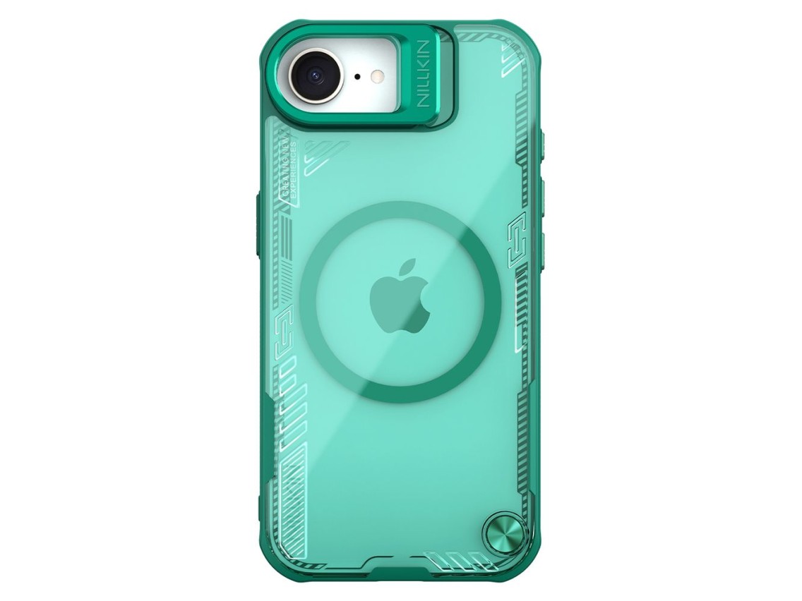 Capa magnética Nillkin Iceblade Prop com suporte para iPhone 16e/17e - Verde