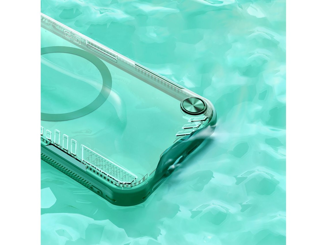 Capa magnética Nillkin Iceblade Prop com suporte para iPhone 16e/17e - Verde