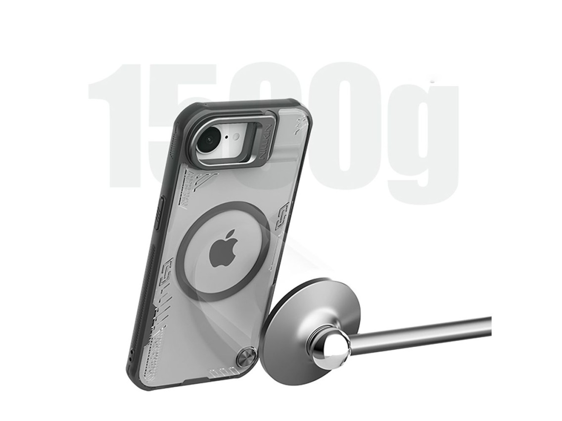 Capa magnética Nillkin Iceblade Prop com suporte para iPhone 16e/17e - Preta