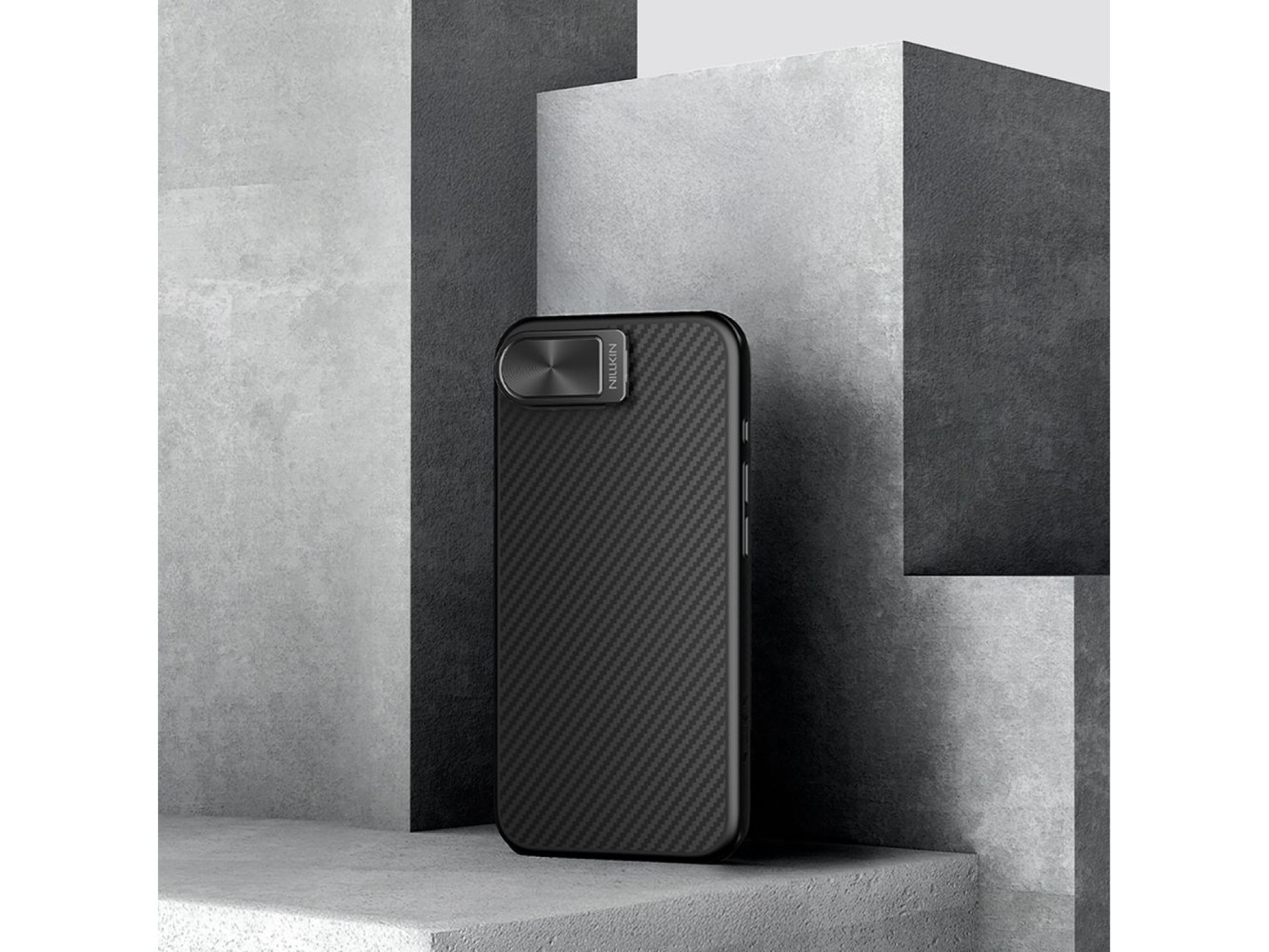 Nillkin CarboProp Magnetic Case with Camera Cover and Stand for iPhone 16e / 17e - Black