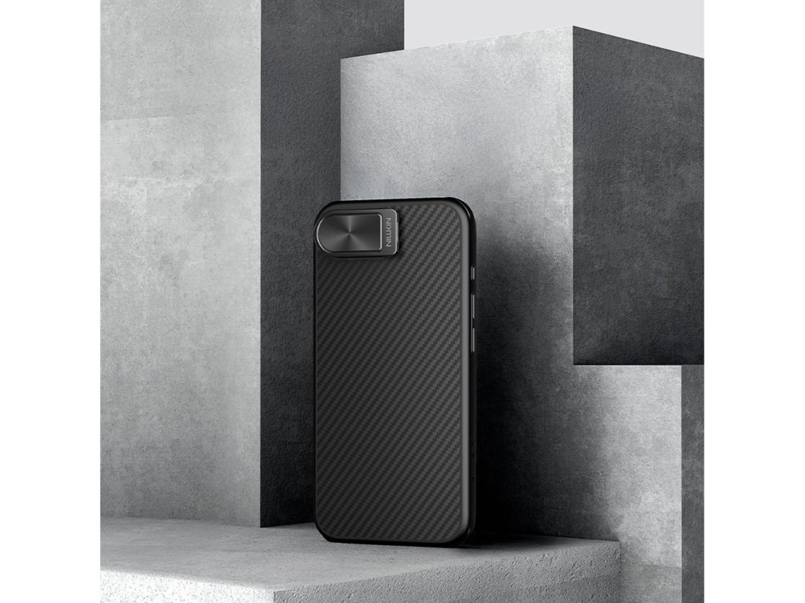 Nillkin CarboProp Magnetic Case with Camera Cover and Stand for iPhone 16e / 17e - Black