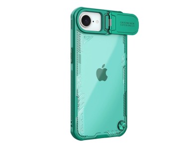 Funda Nillkin Iceblade Prop con tapa de lente y soporte para iPhone 16e / 17e - Verde