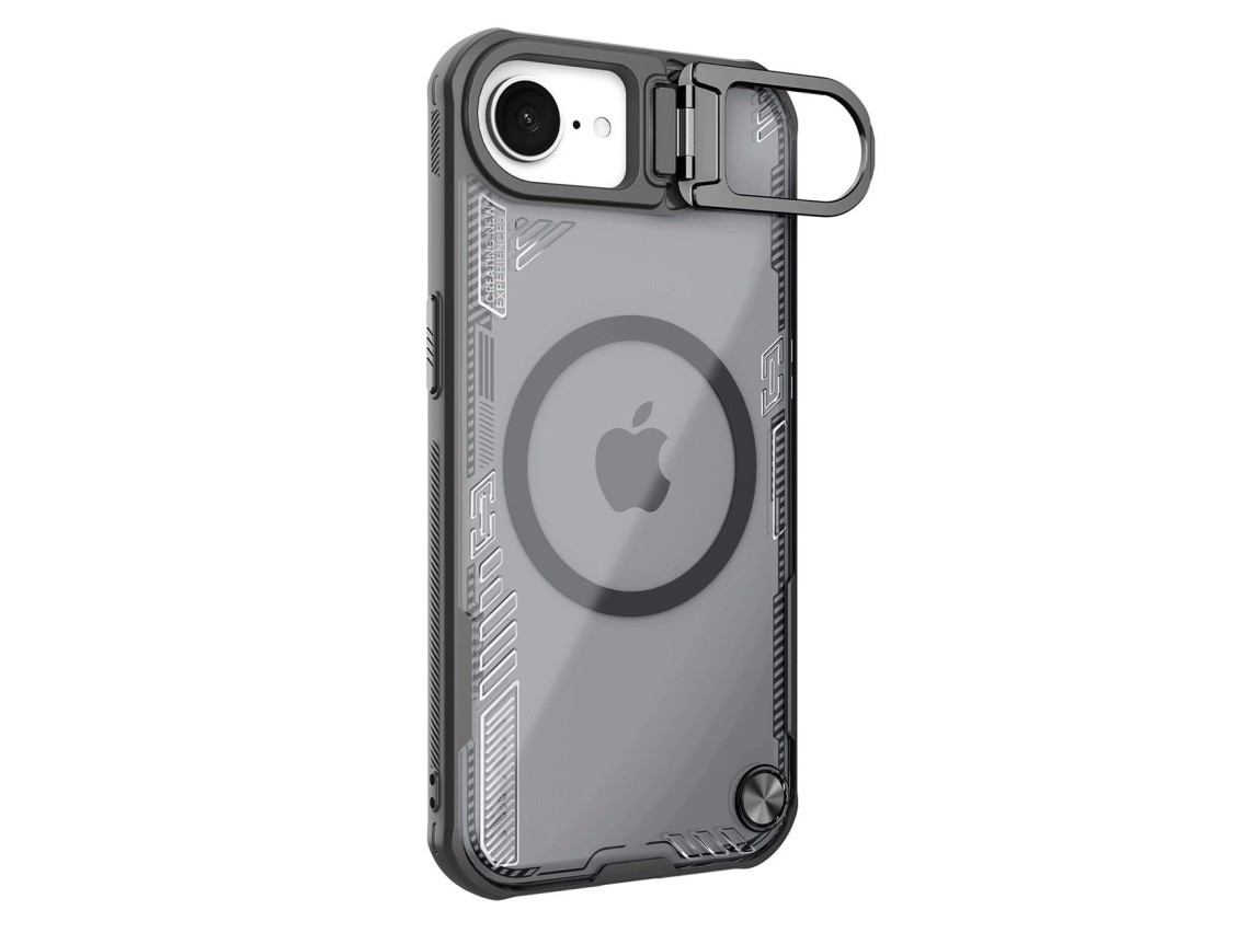 Capa magnética Nillkin Iceblade Prop com suporte para iPhone 16e/17e - Preta