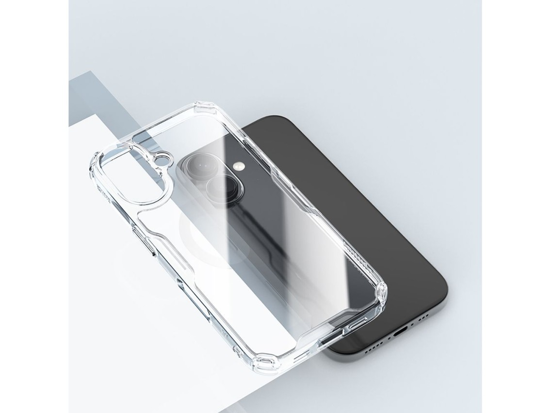 Capa Nillkin Nature Pro para iPhone 16 - transparente e branca