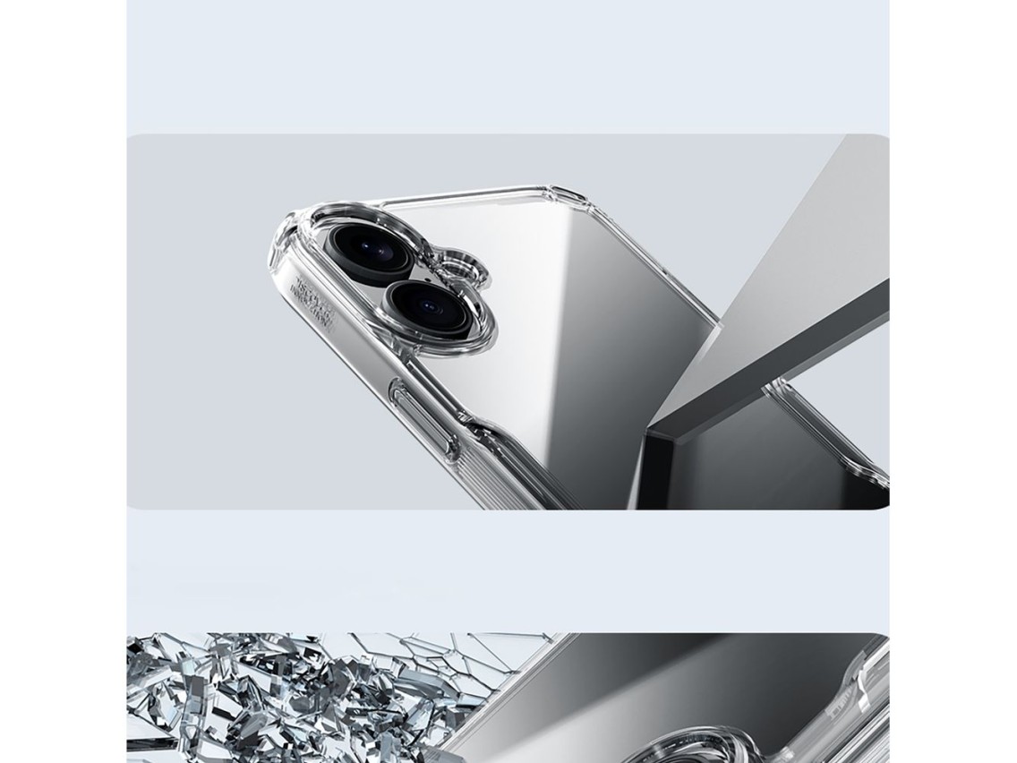 Capa Nillkin Nature Pro para iPhone 16 - transparente e branca