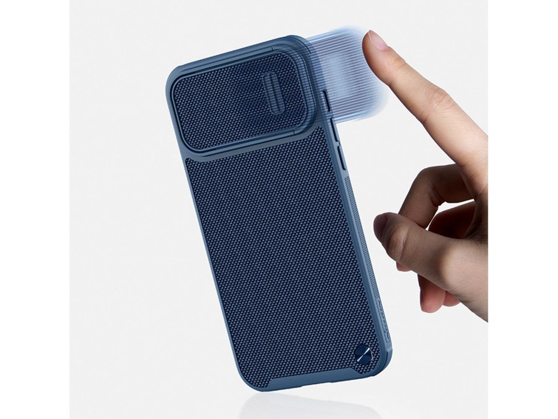Funda Nillkin Textured S para iPhone 14 Pro Max, carcasa reforzada con tapa para la cámara, color ve