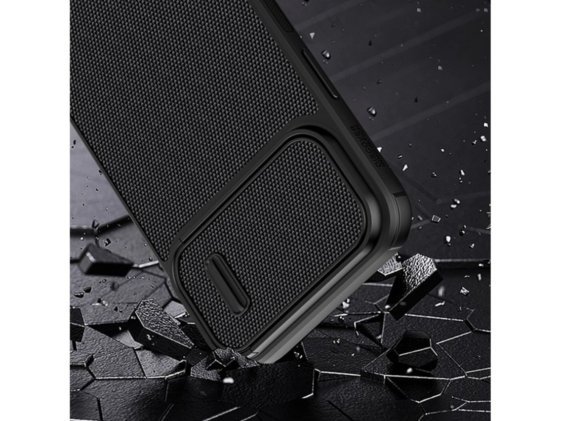 Funda Nillkin Textured S para iPhone 14 Pro Max, carcasa reforzada con tapa para la cámara, color ve