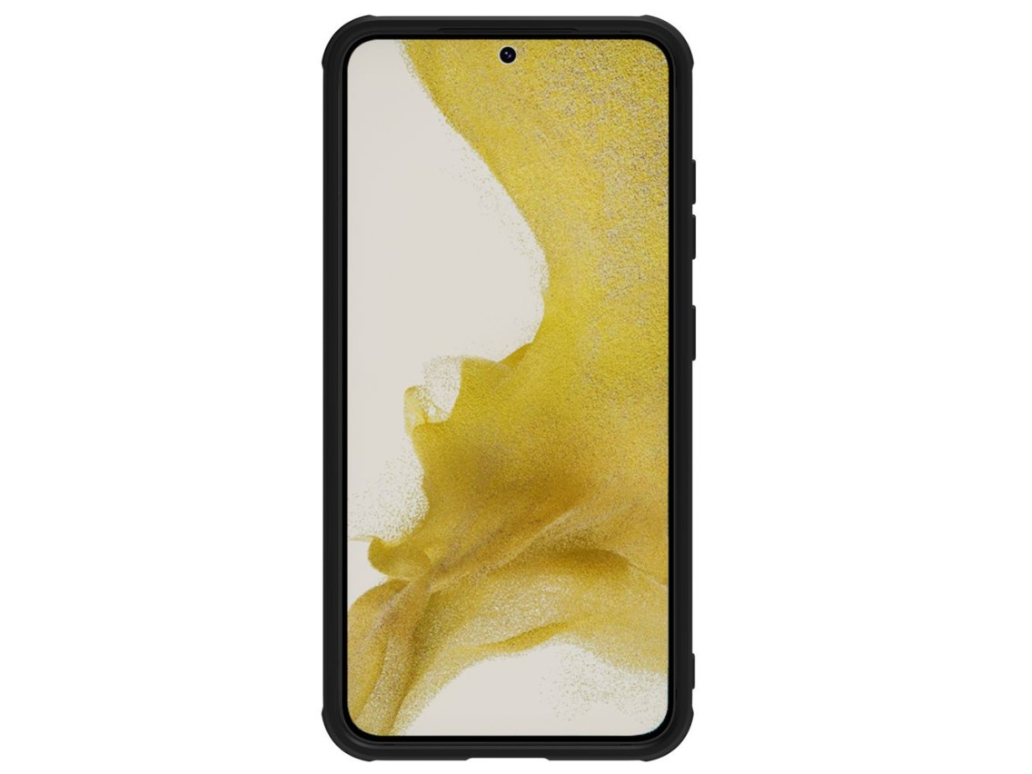 Capa de couro Nillkin CamShield S para Samsung Galaxy S23+ com protetor de câmera, preta.