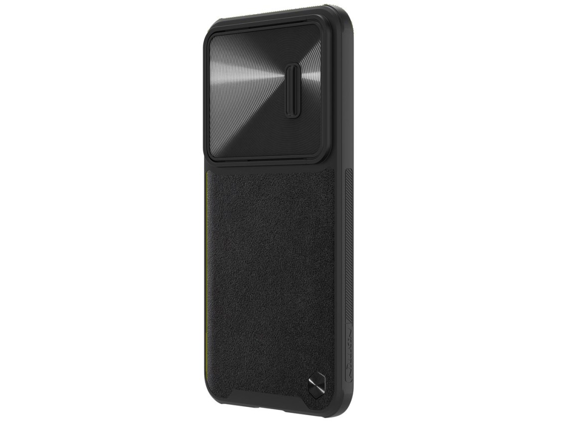 Capa de couro Nillkin CamShield S para Samsung Galaxy S23+ com protetor de câmera, preta.