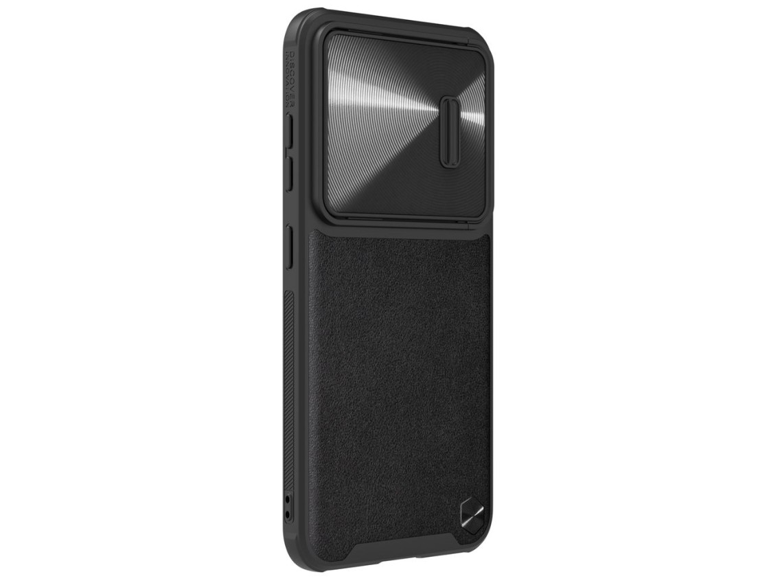 Capa de couro Nillkin CamShield S para Samsung Galaxy S23+ com protetor de câmera, preta.
