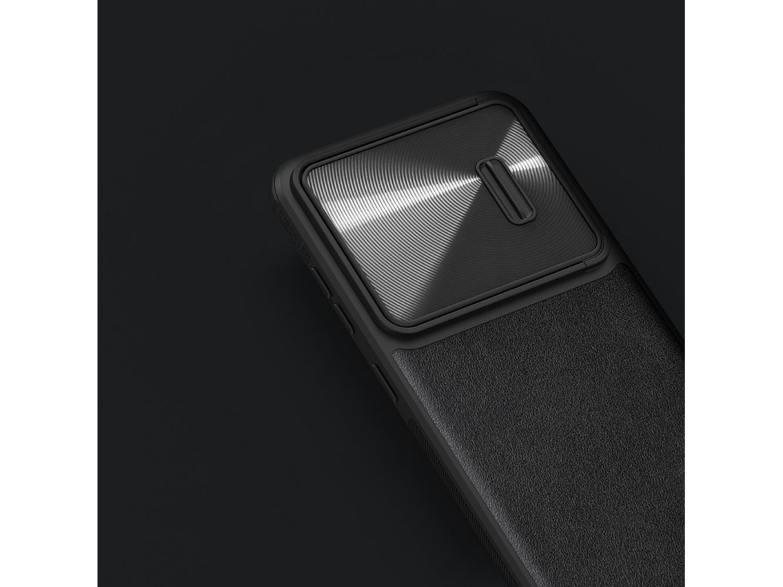 Capa de couro Nillkin CamShield S para Samsung Galaxy S23+ com protetor de câmera, preta.