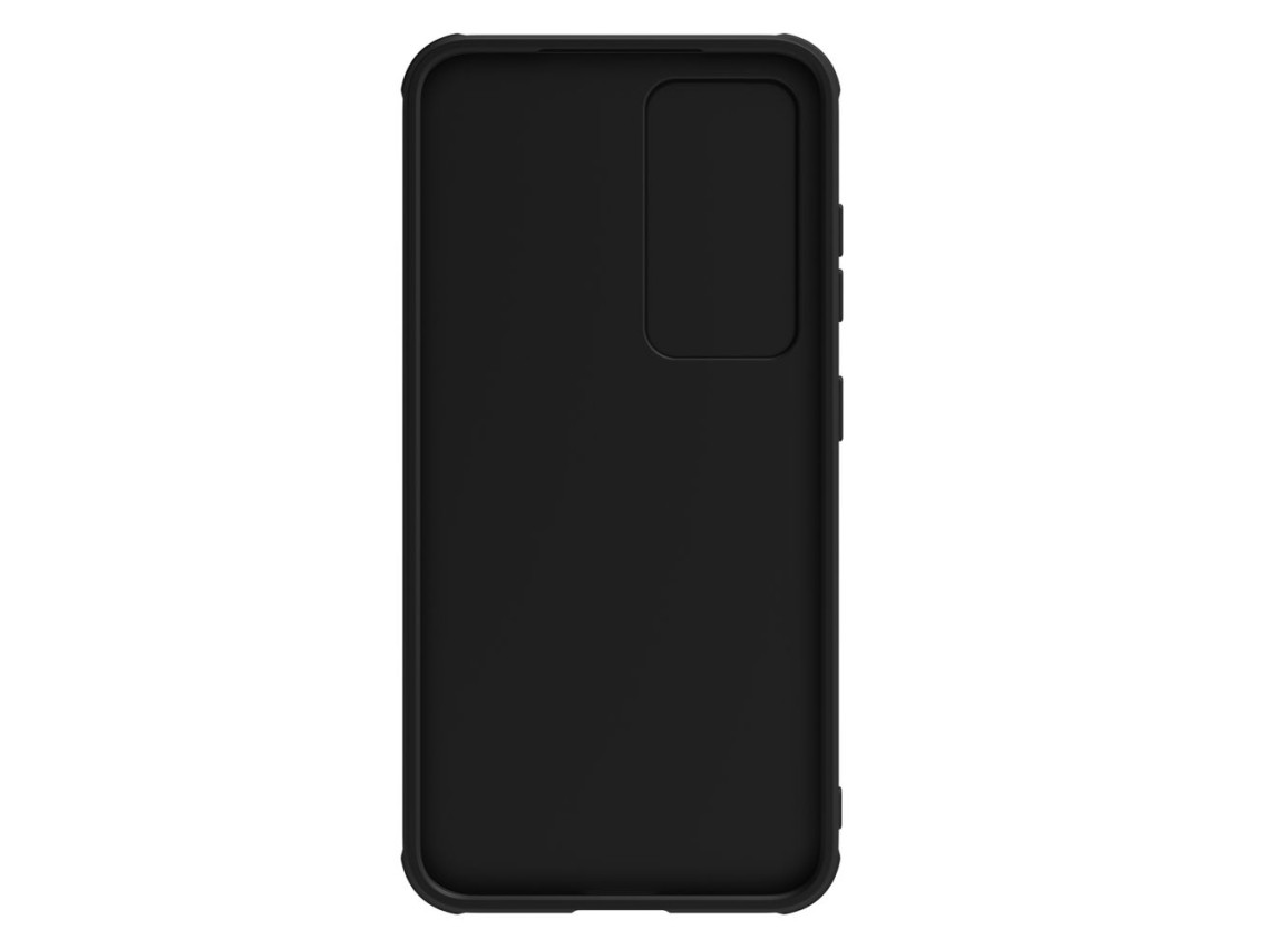 Capa de couro Nillkin CamShield S para Samsung Galaxy S23+ com protetor de câmera, preta.