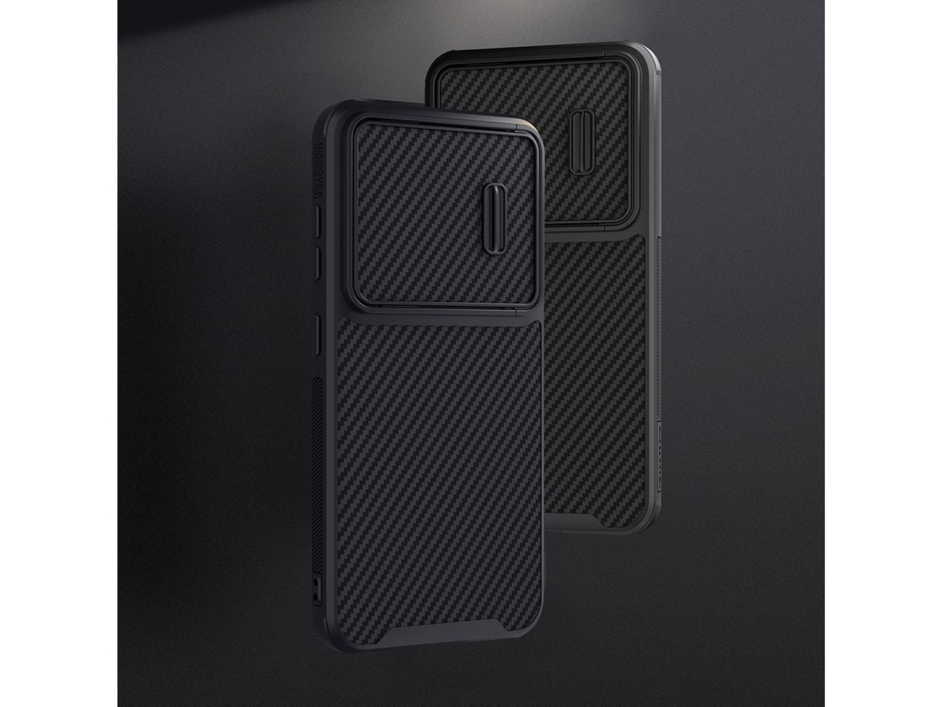 Funda Nillkin Synthetic Fiber S para Samsung Galaxy S23, con cubierta para la cámara, color negro.