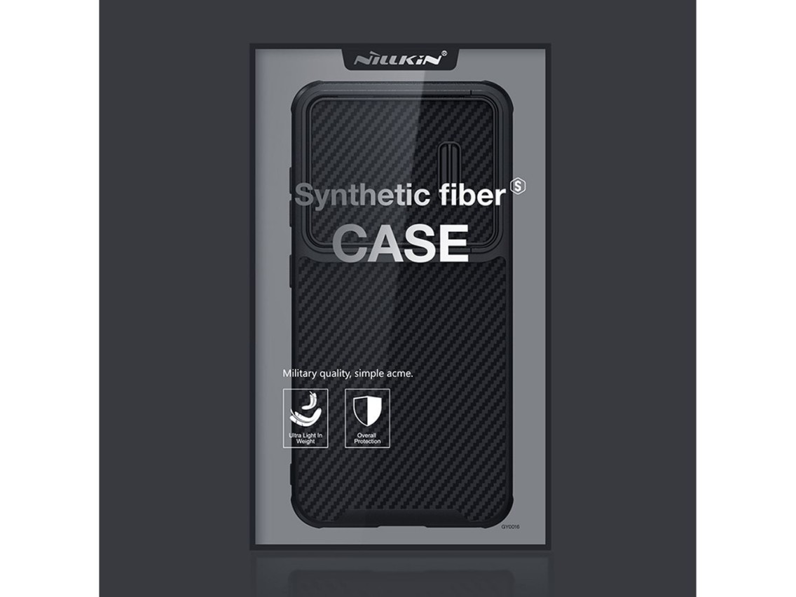 Funda Nillkin Synthetic Fiber S para Samsung Galaxy S23+, con cubierta para la cámara, color negro.