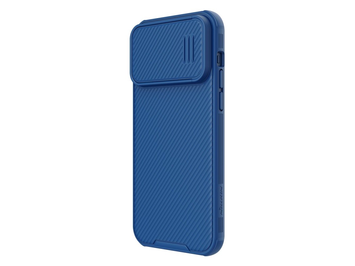Capa Nillkin CamShield S para iPhone 14 Pro Max, com proteção reforçada para a câmera, azul.